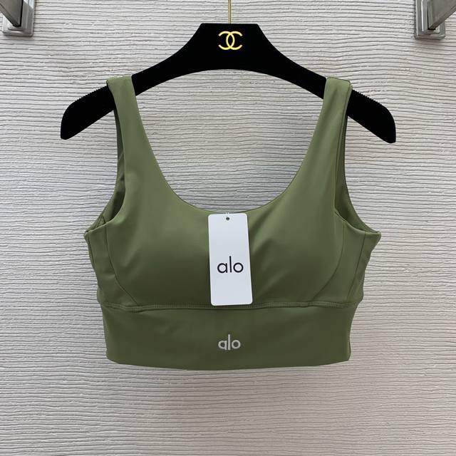 款号D25040745 Aloyoga新款 字母Logo刺绣徽标U字背时尚百搭美背吊带Pp！玫红色、绿色、灰色、黑色、 M码：胸围76～86，衣长35