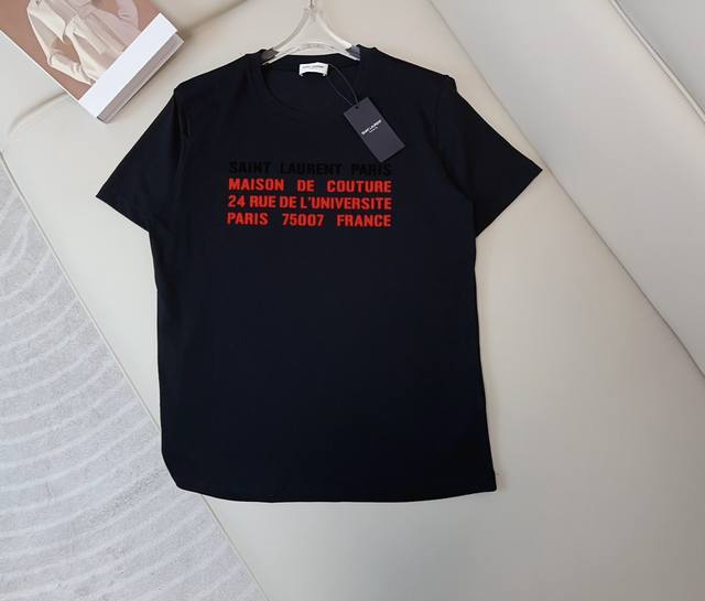 ys*新款植绒字母Logot-Shirt 定制纯棉面料 柔软舒适 亲肤透气 采用植绒字母点缀 洋气百搭 减龄必备款 最高品质 欢迎对比 白色 红色 黑色 Sml