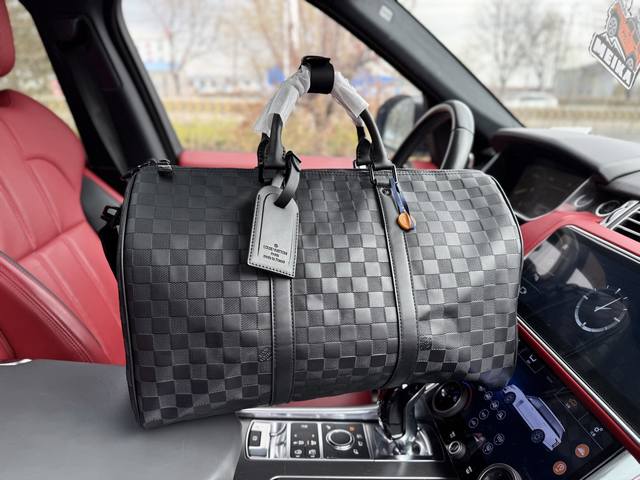 高端货 新款 Louis Vuitton Lv旅行袋路易威登旅行袋 N41418 Louis Vuitton Keepall 45 棋盘格 可拆卸可调节肩带拉链
