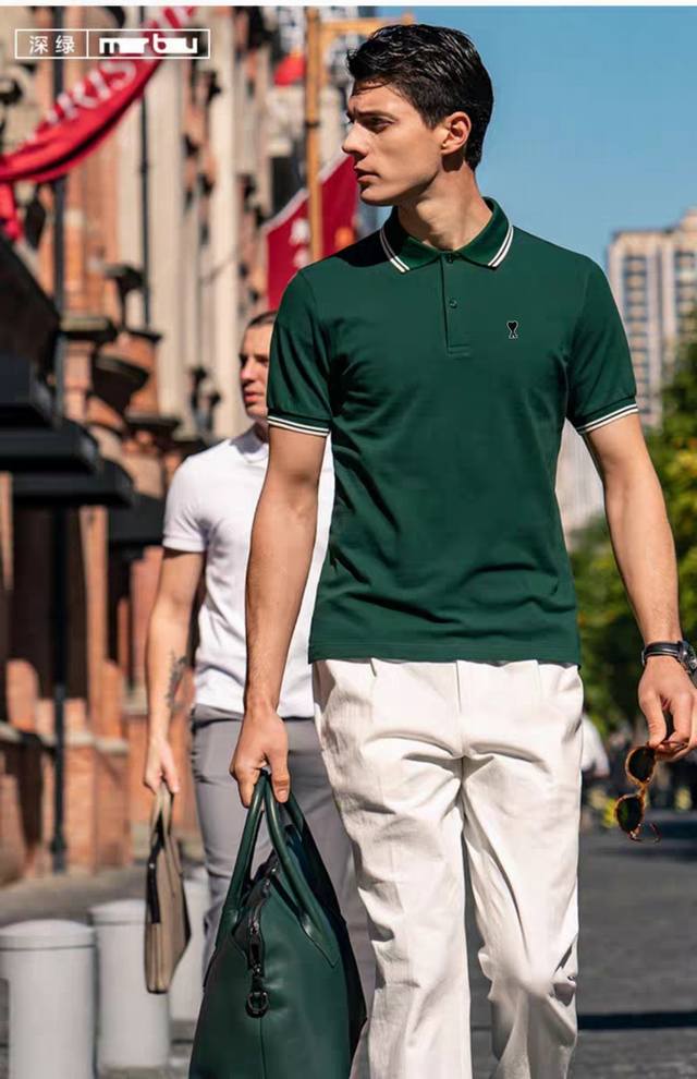 2025夏季新品 火爆时尚界Ami paris 男士Ami De Coeur黑桃A爱心刺绣短袖双间条领polo衫 贸易公司渠道货源 官网售价1690 全网代购没