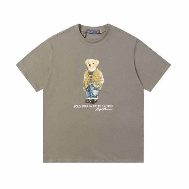 拉夫劳伦Ralph Lauren经典小熊印花圆领基础短袖 270克 双纱面料 定织定染螺纹 原版贴纸 扫码可进官网 大版型宽松有型 最大可穿210斤 颜色 黑色