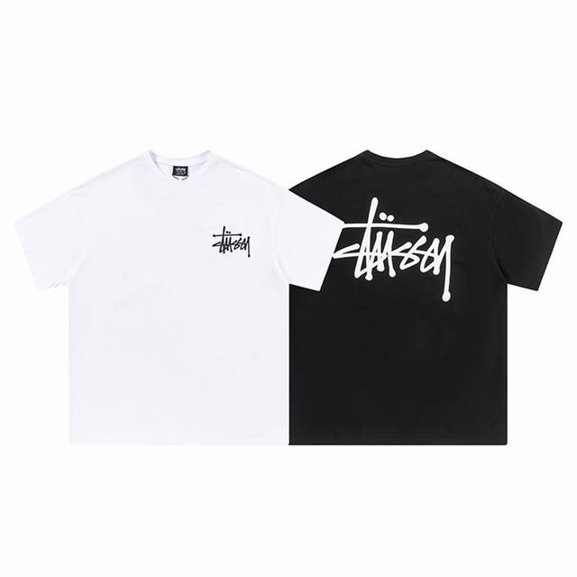 高品质 stussy情侣款圆领短袖T恤 明星同款 上身帅气时尚个性潮流短袖T恤 简单有个性 上身效果巨帅 打底外穿都很好看 颜色搭配也超赞的 特别定制280克双