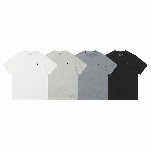 ralph Lauren polo 拉夫劳伦 经典小马刺绣Logo情侣休闲圆领T恤短袖-原单品质 color 白色 黑色 深灰色 浅灰色 size S M L