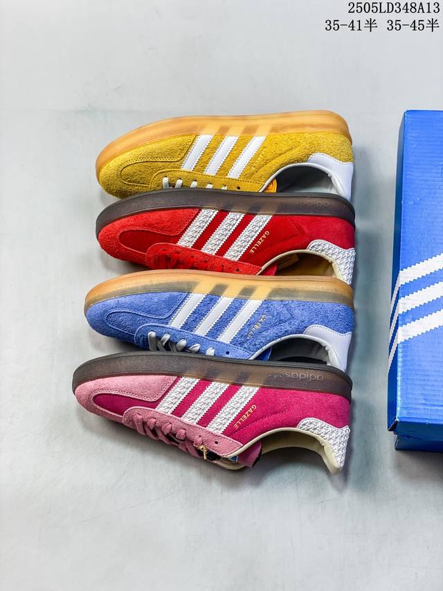 特价福利 草莓熊35-41 其他颜色有35 ad Gazelle Indoor Trainers 羚羊内训系列低帮复古百搭休闲运动德训风板鞋 90年代经典的复刻