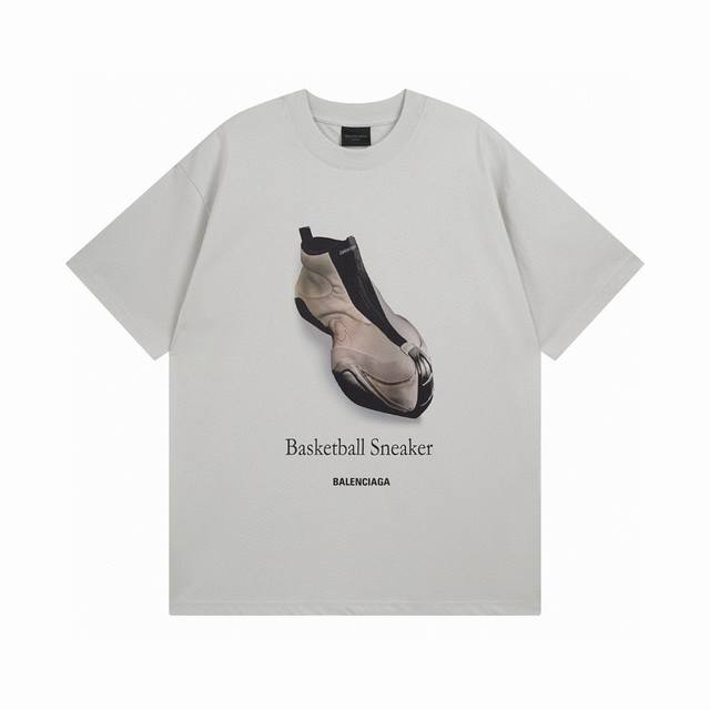 balenciaga 巴黎世家2025 Ss 鞋履前后直喷印花短袖T恤 本市场No.1的质量 真正天花板品质 全部原版开发注意细节图 避免被盗图商家混发 正确2