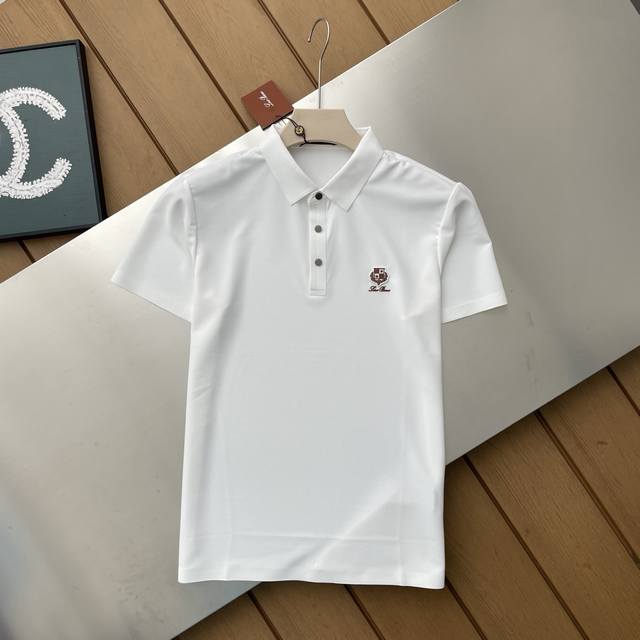 专柜还原顶级复刻版 Loro piana 采用进口冰丝速干无痕面料 浮雕刺绣polo衫胸前带有经典精致唯美的浮雕刺绣Lp元素Logo徽标刺绣 撞色丝线与领口边色