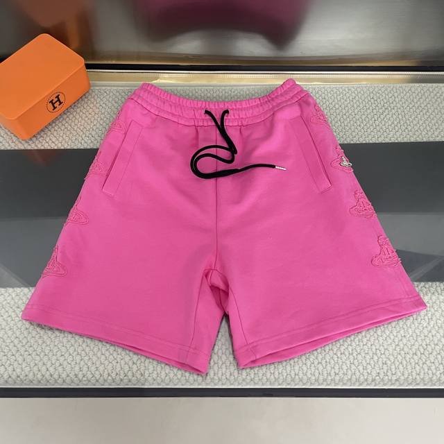 纯原臻品 顶级原版复刻 vivienne Westwood西太后经典 2025新款立体双边贴布绣花休闲短裤 原版面料高版本高品质 网红明星同款 重磅定制450克