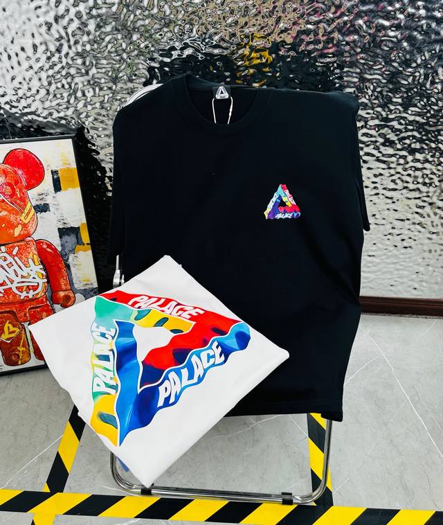 palace25夏季新款印花休闲宽松情侣款 短袖T恤Dt1044 细节:版本一比一复刻 吊牌 领标 水洗 面料 采用40织双纱320克面料 原版1:1高克重 纯