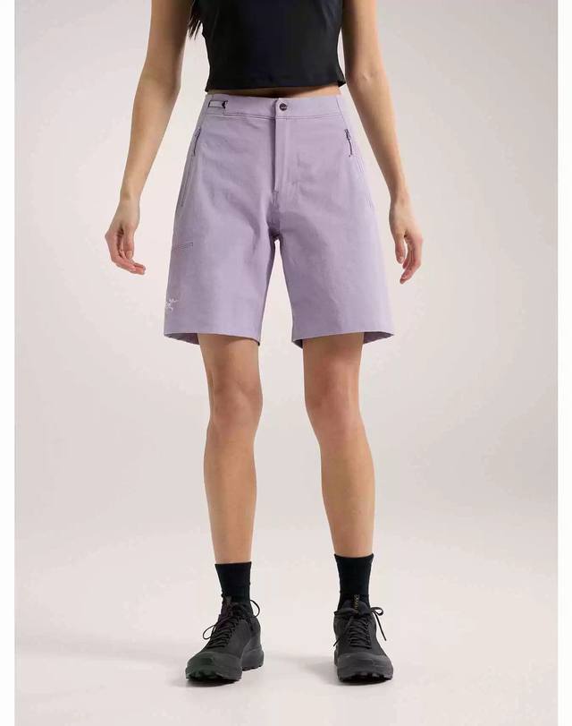 arcteryx 始祖鸟 Gamma Lightweight Short 9 纯色Logo刺绣系扣直筒夏季中腰休闲短裤 女款 arcteryx Gamma Li