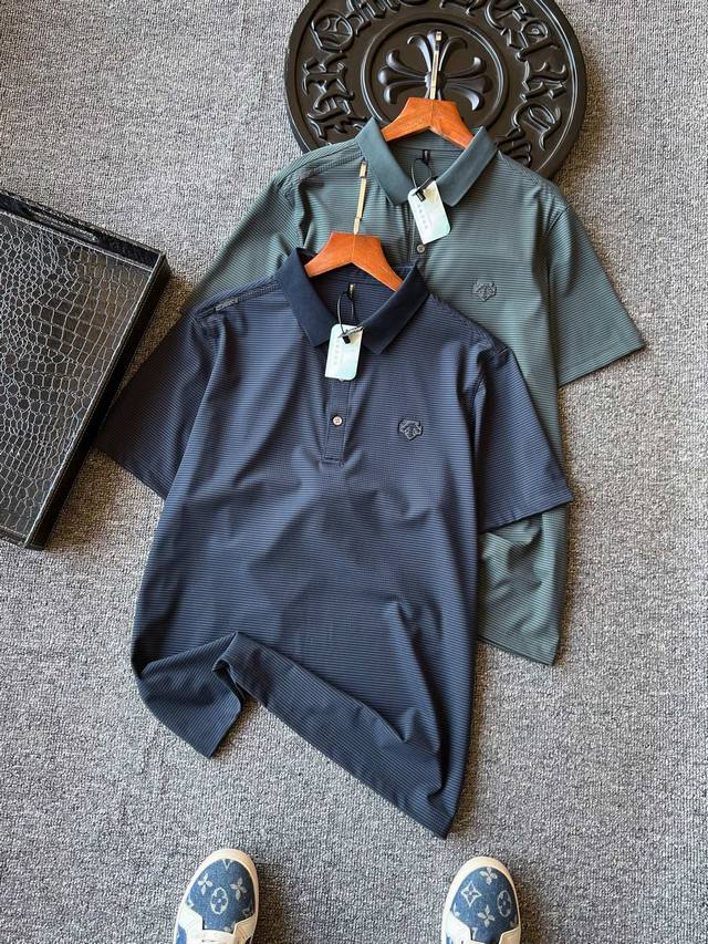 特价清仓福利 专柜冰雾阿曼尼 库存 绿色M L Xl 3Xl 蓝色M L 人气爆款 Descente 迪桑特专柜新品双色短袖polo衫 恒隆在售万元级 款号 2