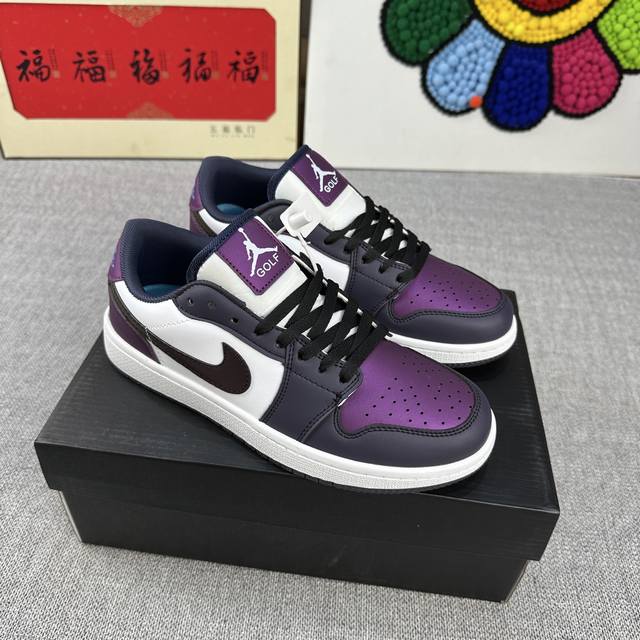高版本 Aj Jordan Air Jordan 1 Low 耐磨防滑 橡胶底 低帮 复古板鞋 36-44 绝绝紫