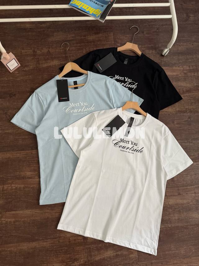 Lululemon Heavyweight 男士高克重棉质针织T恤 露露情侣款 经典运动时尚标语 宽松舒适版型 高定150支液态水柔棉面料 250克高克重棉质