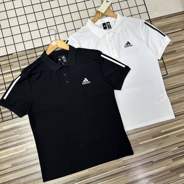 上新 牛奶般丝滑 天丝牛奶丝透气轻薄男士polo衫 夏季阿迪达斯Adidas基础款立体硅胶Logo三条杠情侣款男女同款商务时尚休闲男士polo衫青年男士女士po