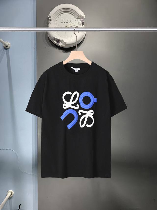 新款 Loewe 罗意威 2025夏季新款 经典Logo双重印花发泡工艺 百搭款圆领短袖T恤男女同款 区别市面普通廉价料 特殊水洗工艺非常亲肤 颜色之多进口机才