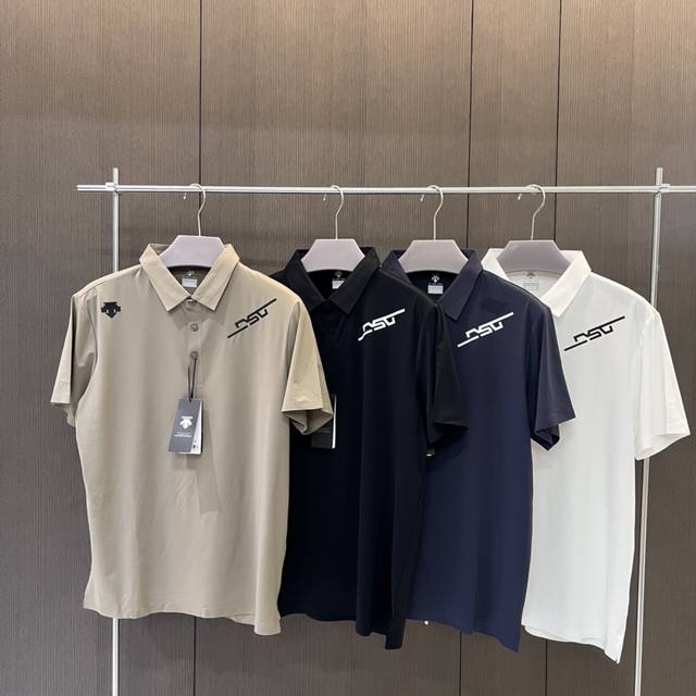 T狠冰凉 25夏 迪桑特Descente 四色新款大字母Logo短袖polo衫冰丝速干专柜同款 韩国进口冰丝速干面料 超级舒适 面料采穿起来凉嗖嗖的 特别舒服