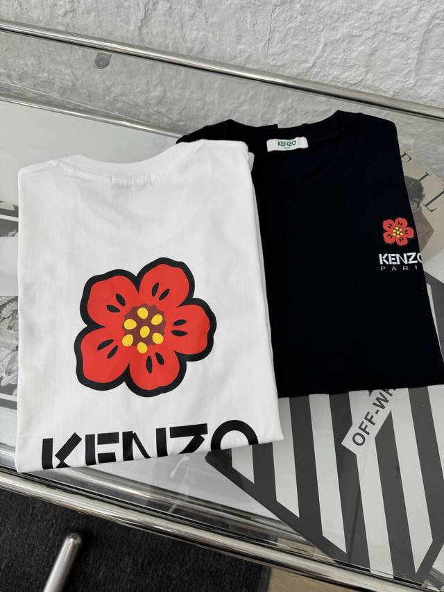 Kenzo 高田贤三 25Ss 基础小红花印花男女情侣短袖T恤 小红书热门爆款 明星网红同款穿搭 男女日常通勤穿搭必备单品 高品质260克高克重双纱面料 亲肤透