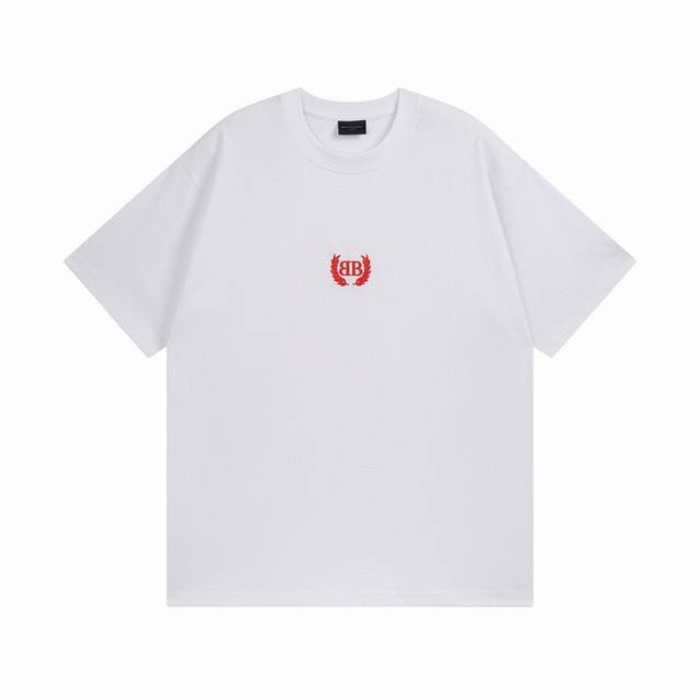 balenciaga 巴黎世家2025 Ss 前面麦刺绣洗水短袖T恤 本市场No.1的质量 真正天花板品质 全部原版开发注意细节图 避免被盗图商家混发 正确26