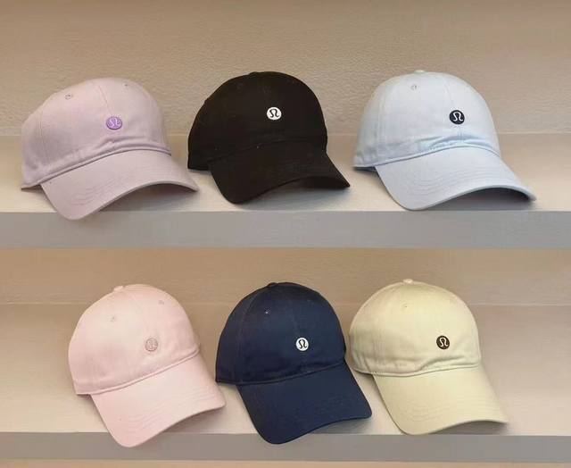 Lulu小标Logo刺绣软顶防晒遮阳棒球帽 颜色如图6色