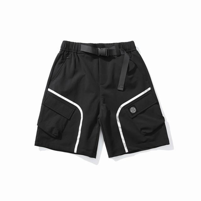 stone Island石头岛方标户外休闲短裤 定制主标 辅料 水洗齐全 采用轻泼防水面料 速干 透气 耐磨 上身显瘦显高 color 黑色 灰色 紫色 siz