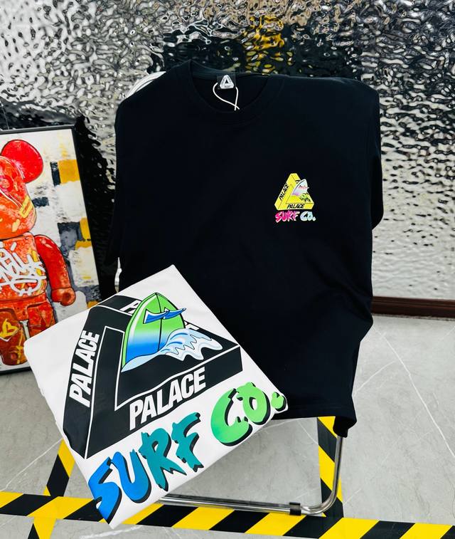 palace25夏季新款印花休闲宽松情侣款 短袖T恤Dt1051 细节:版本一比一复刻 吊牌 领标 水洗 面料 采用40织双纱320克面料 原版1:1高克重 纯