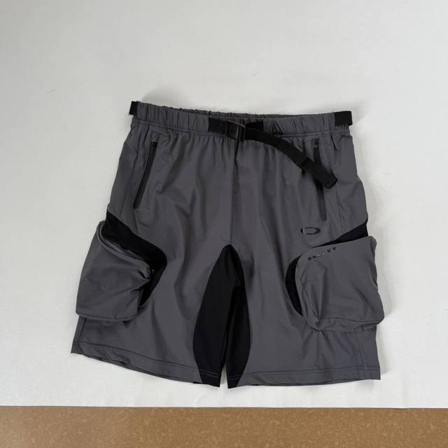 顶级版本 原厂品质 Oakley欧克利 夏季宝藏机能短裤# 日本限定 Oak 压胶拉链口袋弹性腰带 拼接拼色设计 工装机能复古拉链口袋短裤五分裤 男女同款 超软