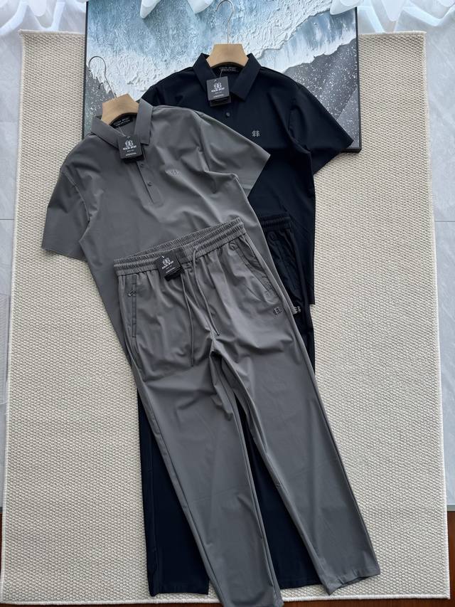 一套 短袖+裤子 kolon Sport 可隆 2025夏季新品冰丝速干短袖套装弹力十足 会呼吸有运动感休闲套装 凉爽不贴肉 质感无敌夏季薄款速干冰丝弹力健身跑