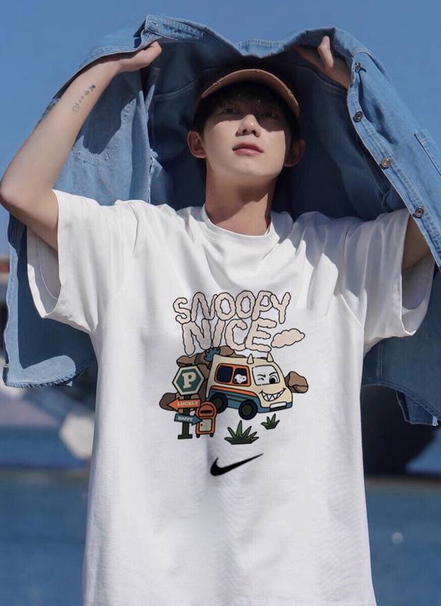 260G重磅纯棉 Nike 耐克 Snoopy 史努比 汽车巴士 可爱复古 短袖T恤 男女同款 半袖 情侣款 面料工艺 1.260G重磅纯棉 100%棉 恰到好