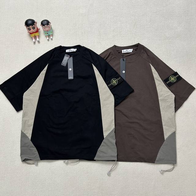 stone Island 石头岛勋章重工冰感拼接袖标短袖 stone Island 石头岛勋章重工冰感拼接袖标短袖 新款实拍图 面料采用高品质280克重工纯棉面