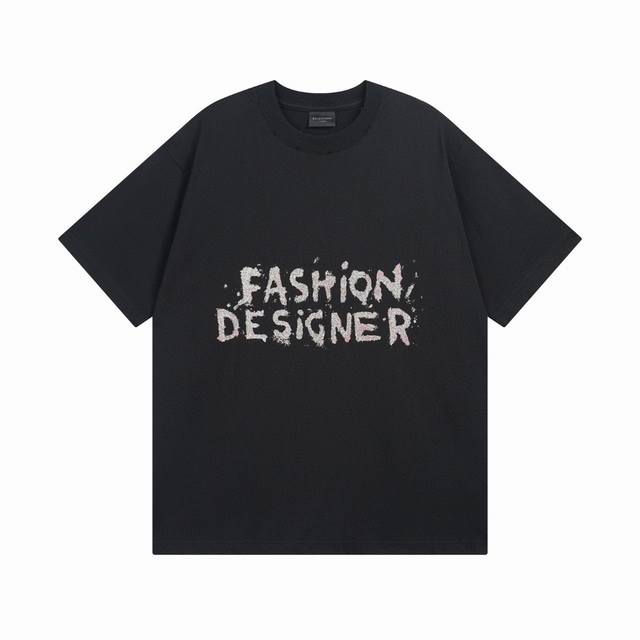 Balenciaga 巴黎世家2025 Ss 字母小金片印花磨烂做旧短袖T恤 本市场No.1的质量 真正天花板品质 全部原版开发注意细节图 避免被盗图商家混发