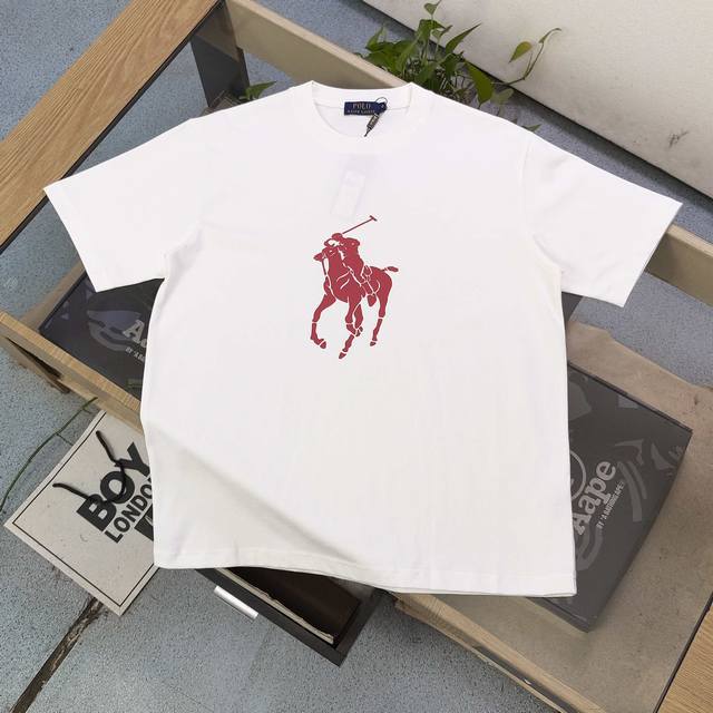 款号 Zsf7023 2025新款polo palph Lauren拉夫劳伦骑士图案Logo印花休闲情侣短袖T恤 以神秘为底色 碰撞上一抹灵动的粉色骑马图案 瞬