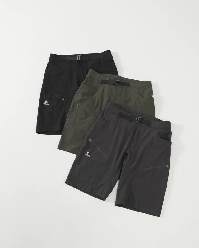 细节图# 凯乐石 Kailas 尺码 M-L-Xl-Xxl-Xxxl 颜色 黑色-灰色-军绿色 类型 轻量速干防水户外腰带短裤 材质 科技速干聚酯面料 裤长 短