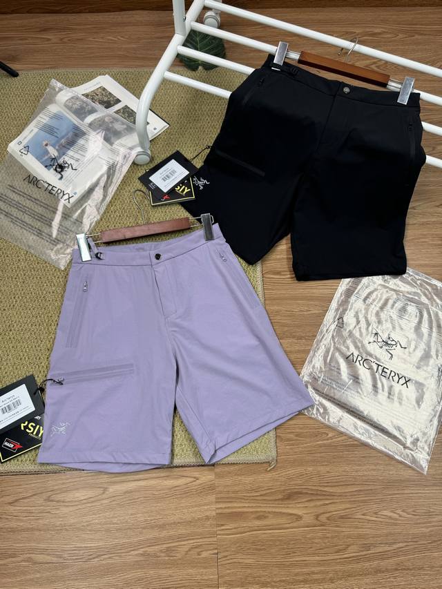 女款 官网代购款Arc'teryx始祖鸟 Gamma Quick Dry Short 9 透气 女子速干短裤 颜色 黑色 紫色 尺码 S-2Xl 面料 88%锦