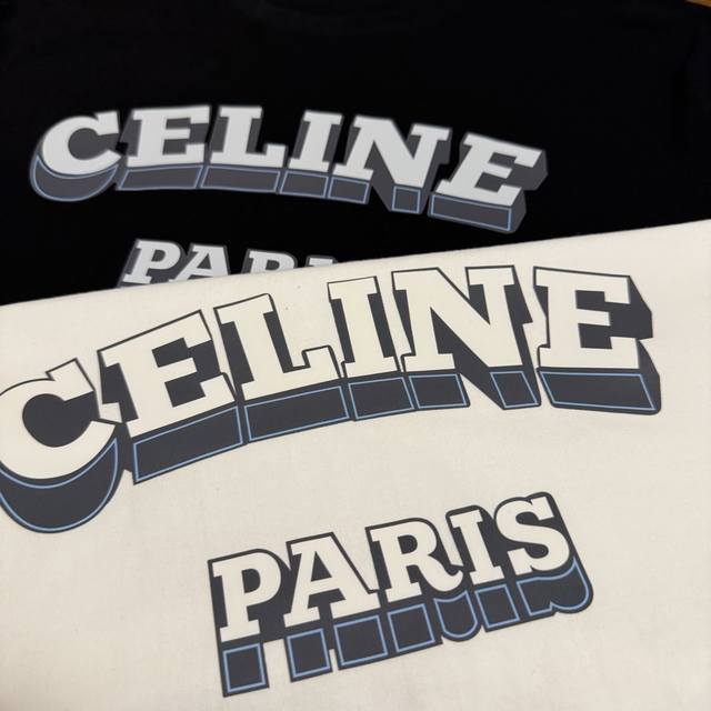 celine 赛琳 经典立体字母印花情侣款圆领短袖 穿上就是舒适自在 减龄又显瘦的存在 慵懒而随性 结合干净简单的色系就特别耐看 适合日常穿着 复古标识 显得格