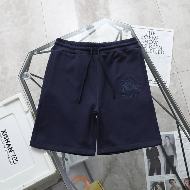 上新 纯原臻品 顶级复刻 - Burberry 巴宝莉 新款刺绣战马贴布刺绣休闲短裤五分裤 - 款号: 25033 - 颜色 黑色 宝蓝 卡其色 - 购入原版开