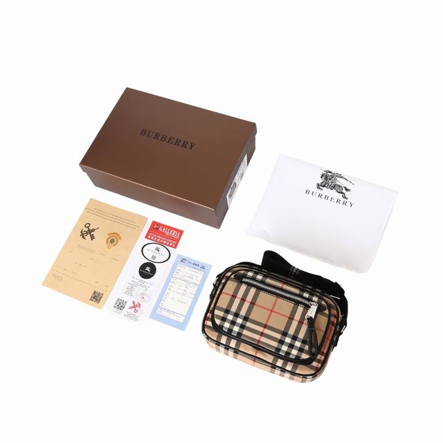 burberry博柏利 Vintage 复古格纹-小牛皮-相机包单肩斜挎包-男女同款情侣款-典藏黄色 巴宝莉 Vintage复古格纹 相机包单肩斜挎男女-Bb莉