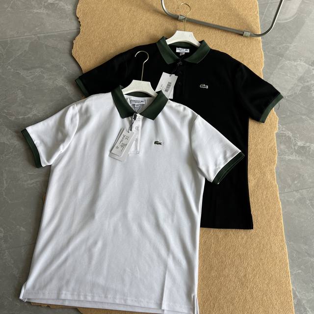 lacoste 法国鳄鱼夏季新款 经典纯色刺绣小标徽章休闲翻领polo衫短袖-原版代购品质 面料 原版重磅 280G网眼珠光地棉面料 质感非常柔软舒适 100%