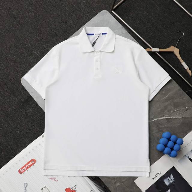 上新 顶级复刻 高端定制 - Burberry 巴宝莉 新款刺绣战马翻领polo衫休闲短袖T恤 - 款号 6005 - 颜色 黑色 白色 宝蓝色 - 购入原版开