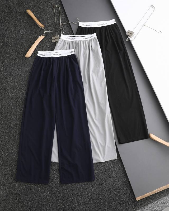 高品质 calvin Klein Ss25夏季新款腰头字母梭织速干阔腿裤女生直筒宽松裤子 裤子版型一绝 极简阔腿的速干裤 版型没有多余的设计 透气不闷汗 一点不