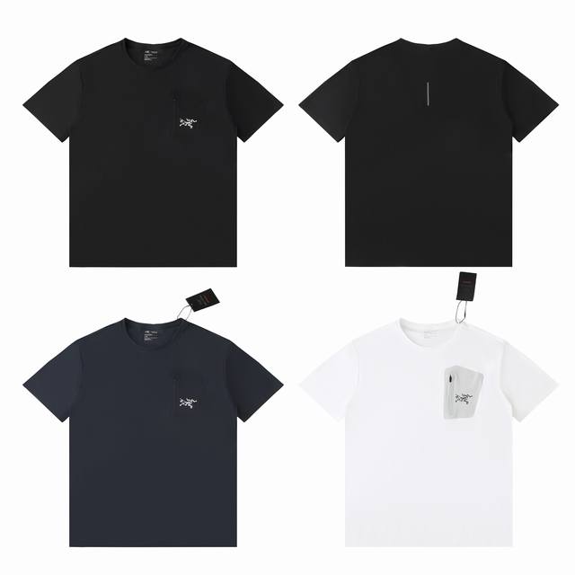 压胶版本 arc'teryx 始祖新款鸟牌速干短袖T恤男士户外运动跑步圆领口袋休闲上衣短袖 面料采用无氨弹面料制作而成 具有吸湿速干 抗菌 吸湿速干 保持肌肤清