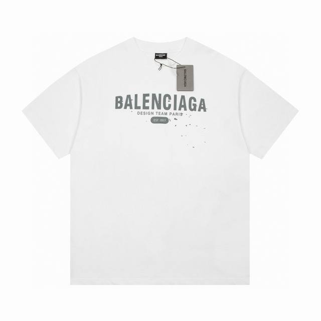 balenciaga 巴黎世家 泼墨1917情侣短袖T恤 采用260克双砂面料 三针五线做工 领口包包边条 今年火爆的品牌 看到了就忍不住要自留一件 正确纹路立