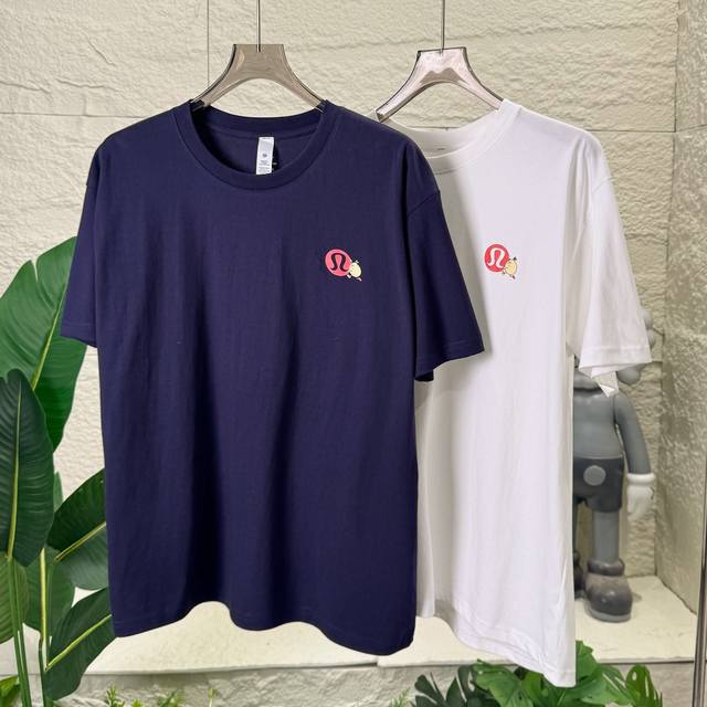 万里挑一 Lululemon 露露情侣款户外新款弹力速干运动休闲T恤短袖男女同款半袖打底 小黄人柠檬Logo 不显繁琐 全套辅料 送人自留都很有面子 此款面料质