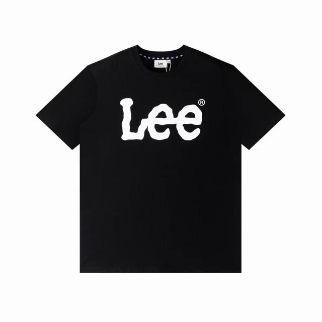 独家 韩国订单Lee印花男女同款短袖T恤 Lee经典大字母印花短袖 Lee经典大Logo印花短袖 260G纯棉面料柔软舒适亲肤经典基础的圆领设计搭配胸前简单的L