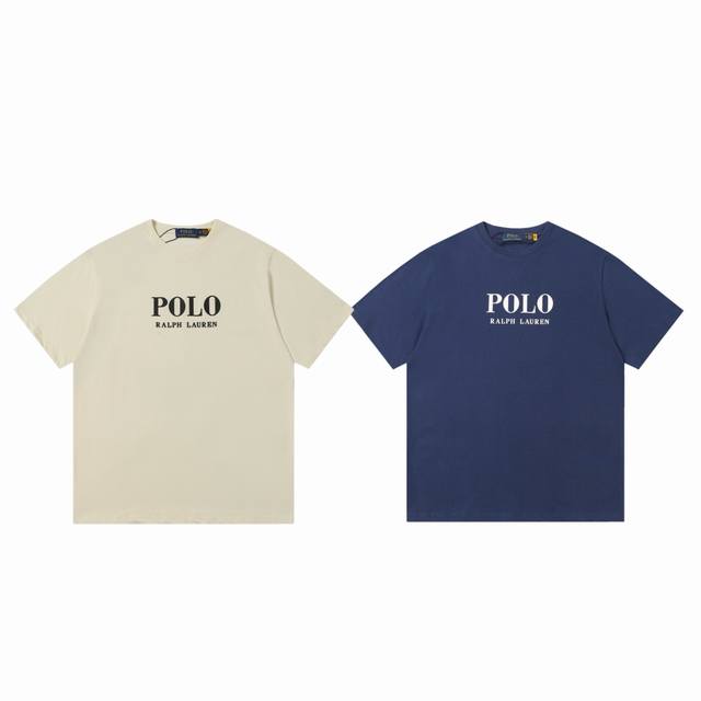 ralph Lauren polo 拉夫劳伦 25Ss 3D 硅胶立体字母 Logo 印花情侣休闲圆领T恤短袖-原单品质 color 藏青色 杏白色 size