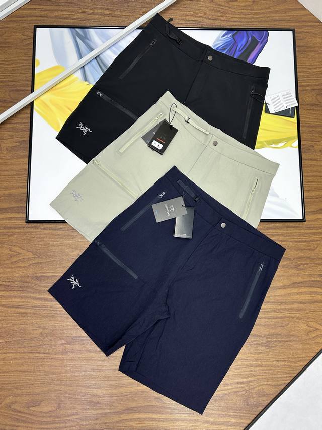 Arc'teryz 始祖鸟 三色Gamma Lightweight Short 9 纯色Logo刺绣系扣直筒夏季中腰休闲短裤 Arcteryx Gamma Li