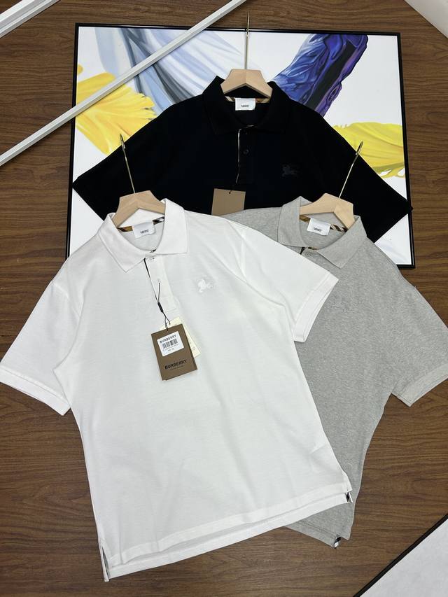 Burberry巴宝莉2025新款男女翻领刺绣Logo休闲短袖polo衫 一如既往的硬货 爆款海外版朋友们 胸前战马刺绣 低调的奢华 高端大气的做工等级 无与伦