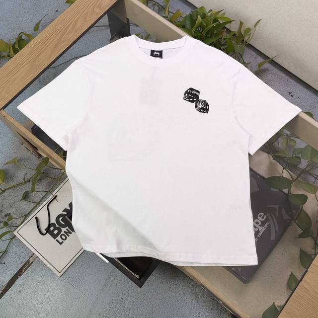 款号 Bm197 高版本 2025新款Stussy斯图西新骰子图案Logo字母印花休闲情侣宽松短袖T恤 经典永远不会过时 人手必备款 260G纯棉精梳棉不起球不