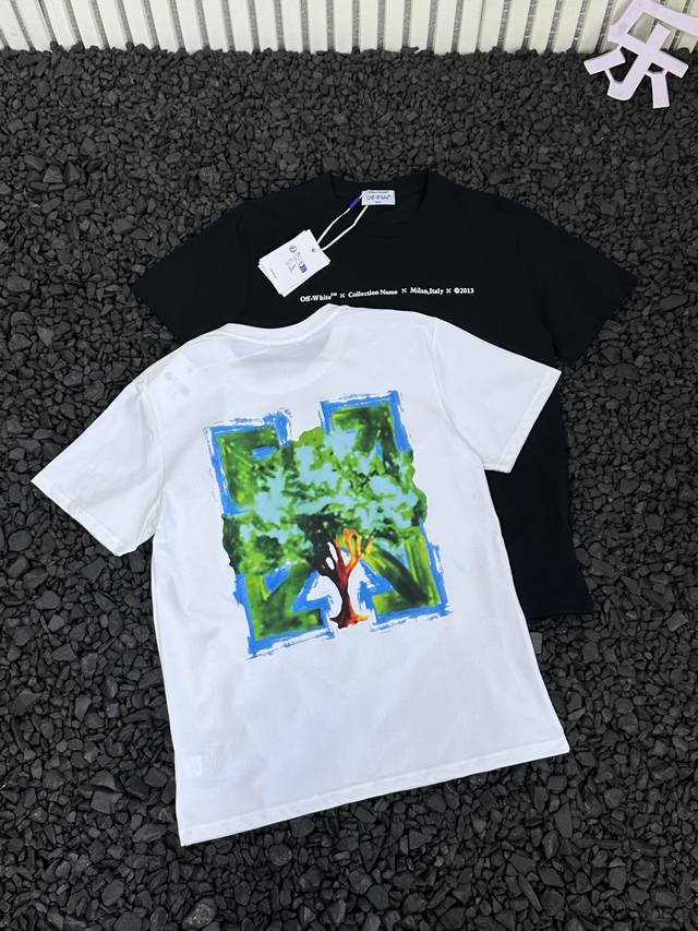 Off White 夏季新品Ow环保系列后背涂鸦印花短袖T恤 情侣款 - 小红书热门爆款 明星网红同款穿搭 男女日常通勤穿搭必备单品 高品质高克重双纱面料 亲肤