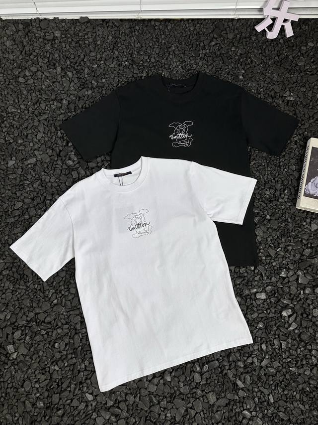 纯原臻品 顶级原版复刻 - 路易威登 1V 25Ss 镂空祥云印花短袖T恤宽松休闲时尚百搭纯棉吸汗透气短袖T恤 - 在品质上精益求精的你 路易威登1V 25Ss