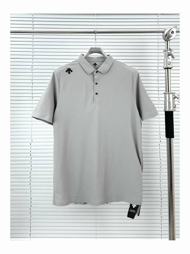 迪桑特盒装冰丝polo衫 白色 浅灰 藏青 黑色 M-3Xl 迪桑特Descente冰丝polo 无痕高定 奢享级舒适 无缝压胶 高弹冰丝 全身接缝一体成型 零