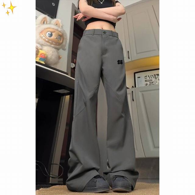 供 kolon Sport-可隆夏季新款美式复古纯色凉感冰丝大码微喇男女同款裤 kenjima同款王道神裤 高街Vibe时尚简约风 高克重免洗抗皱含涤西裤专用面